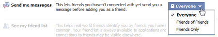 Only accept messages from some Facebook users